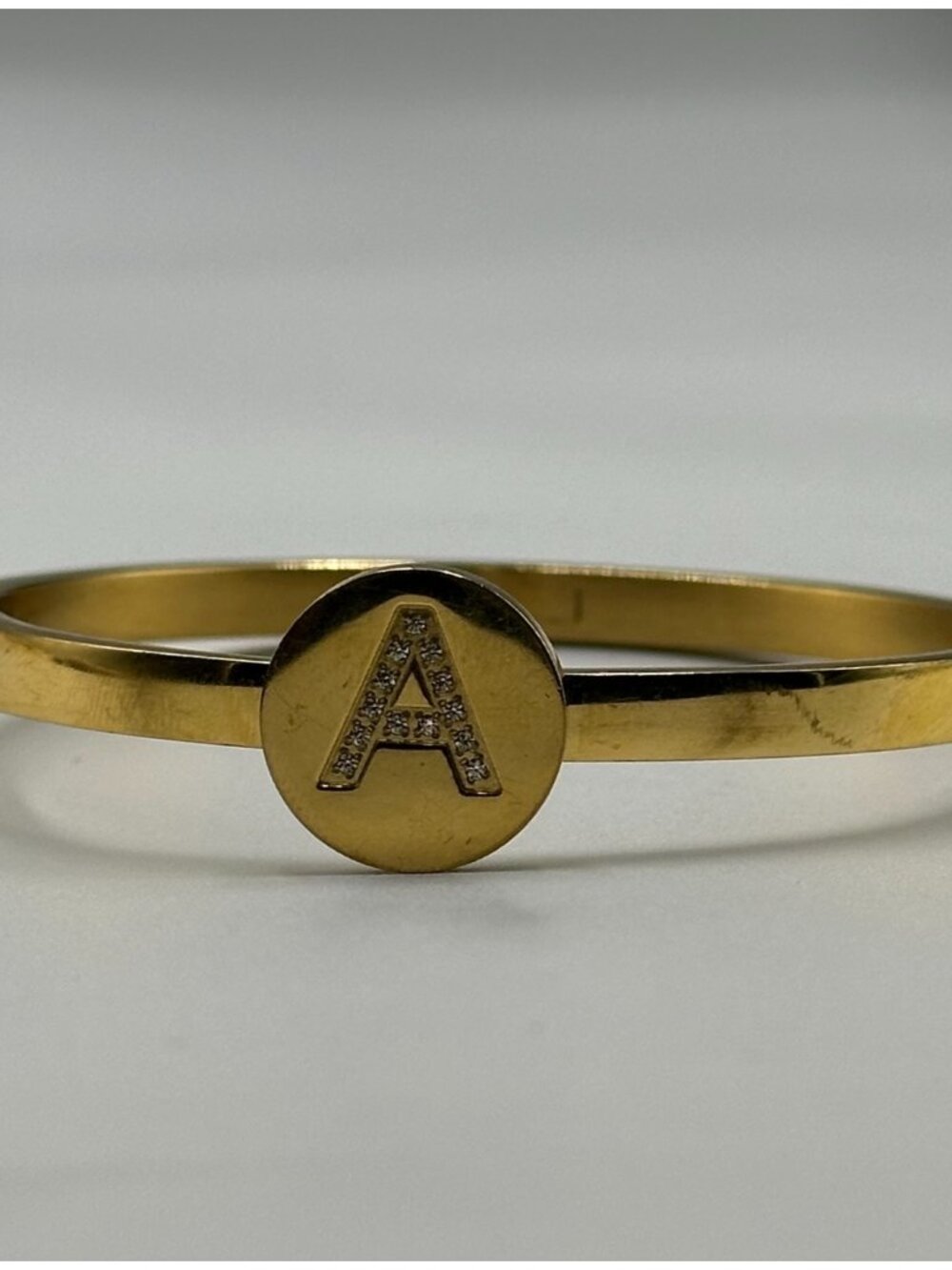 3/$30 14K Gold Plated Initial Bracelet Letter A Stainless Steel 6.75"